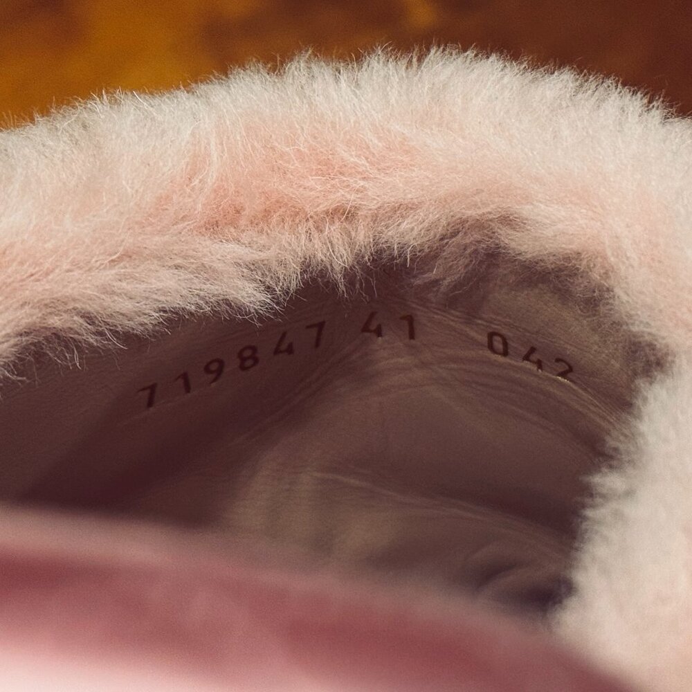 Gucci Interlocking G Faux Fur Slippers in Pink Size 41 US 11 - Picture 5 of 7